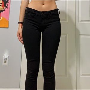 Black skinny low rise jeans (Hollister)